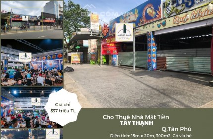 Cho thuê Quán Nhậu Mặt Tiền Tây Thạnh 300m2 ,Ngang 15M, gần AEON